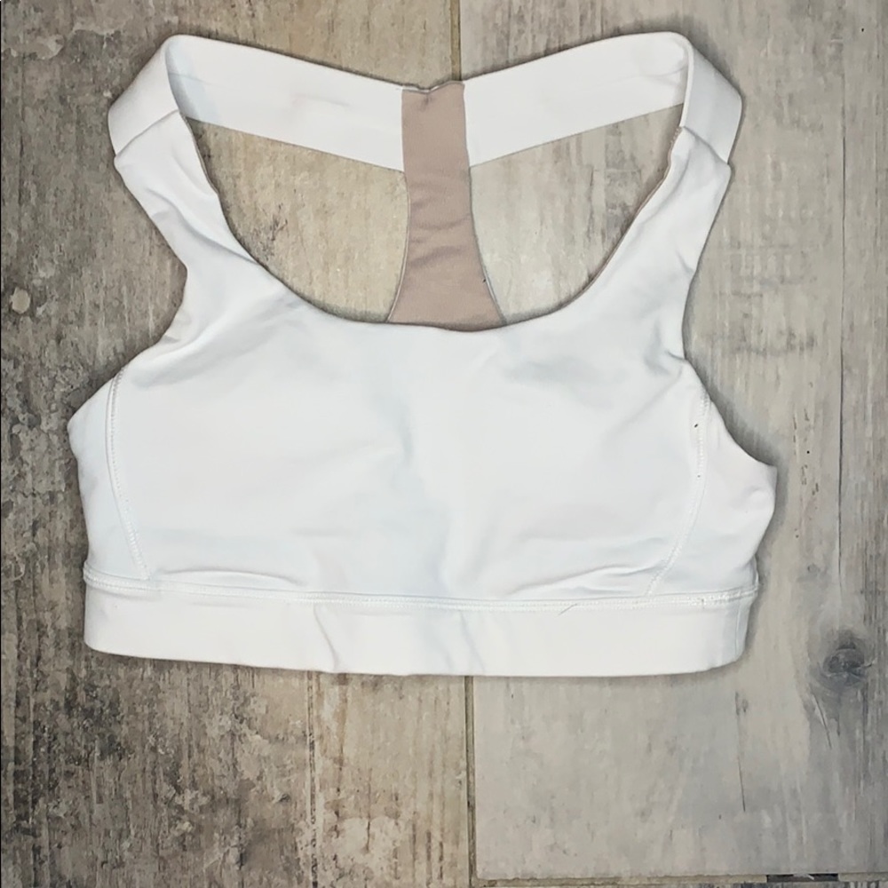 white lulu lemmon padded sports bra.